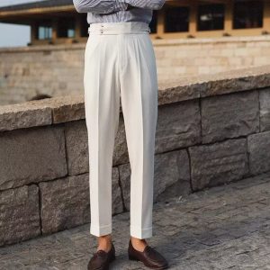 Men's Slim-Fit Tapered Business Trousers