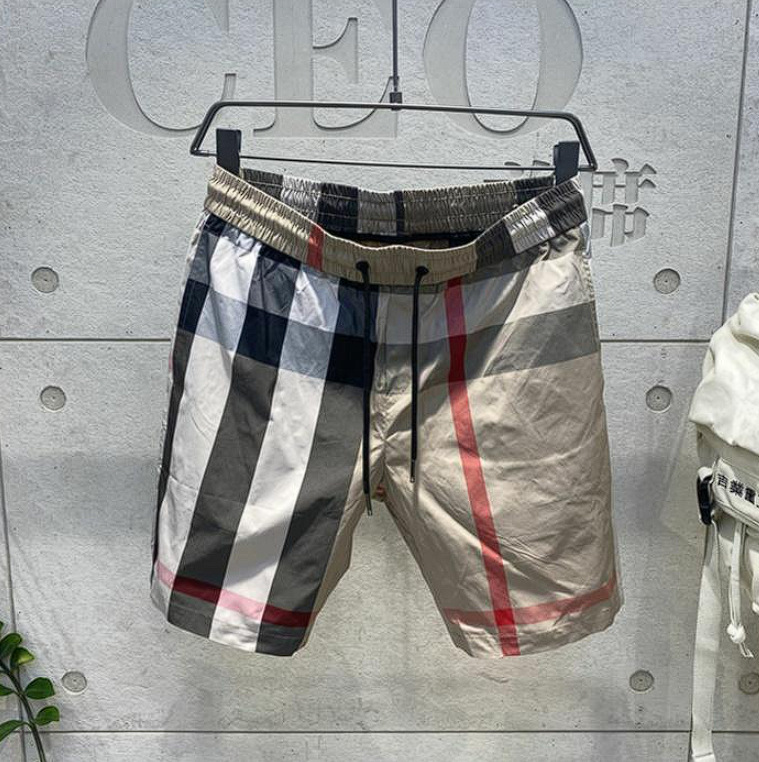 New summer men's shorts beach pants sports casual shorts simple digital printing workwear plaid pants men - Image 7