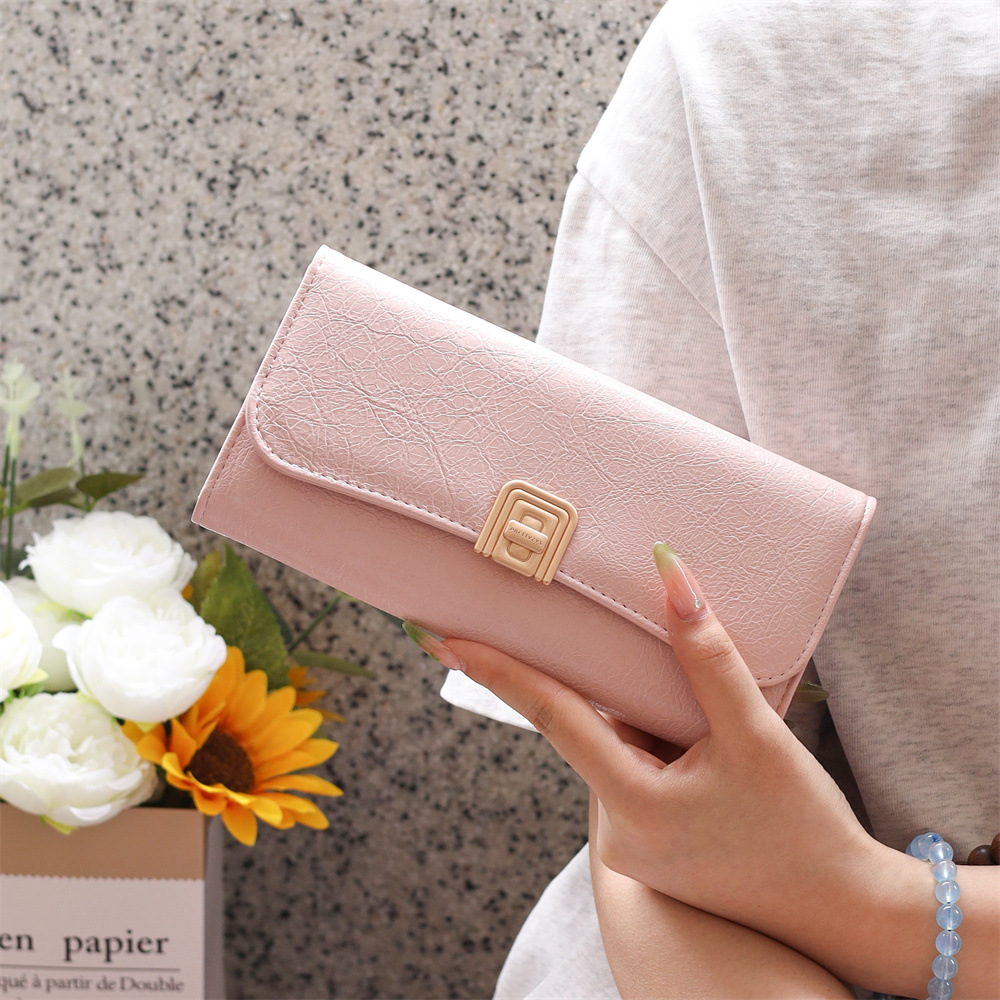 PRETTYZYS Korean Style New Arrival: Simple Solid Color Fashionable High-End Versatile Large Capacity Long Wallet - Image 6