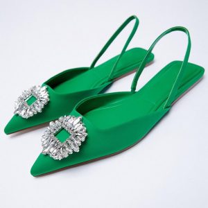 2022 new ZA European and American size 35-42 spring and summer women's high-heeled sandals heels one-word outer wear stiletto mules
