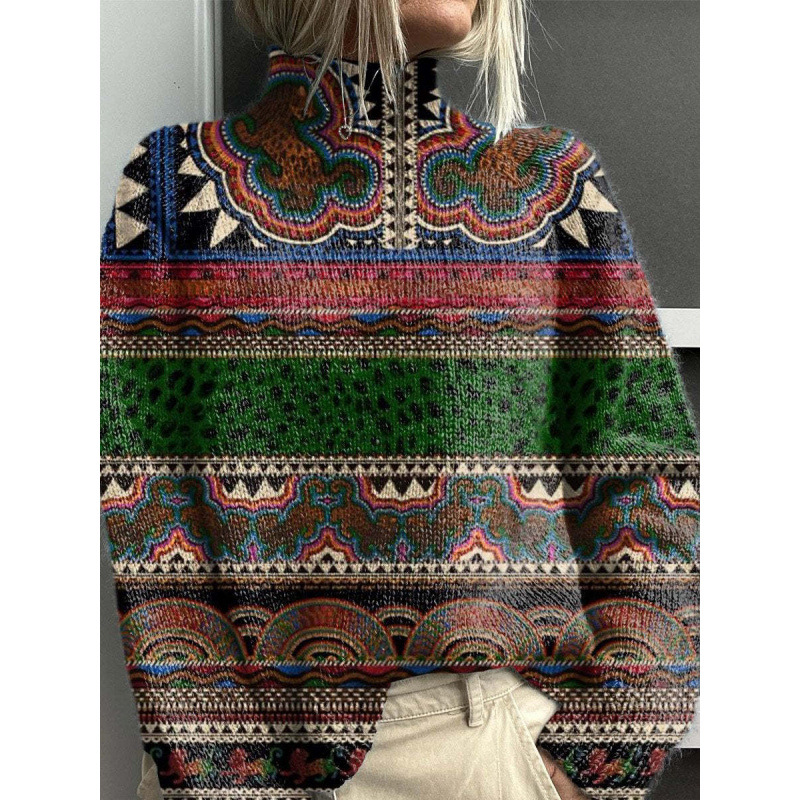 New Christmas Abstract Print Casual Cape Cardigan Sweater for Foreign Trade and Cross-Border - Image 9