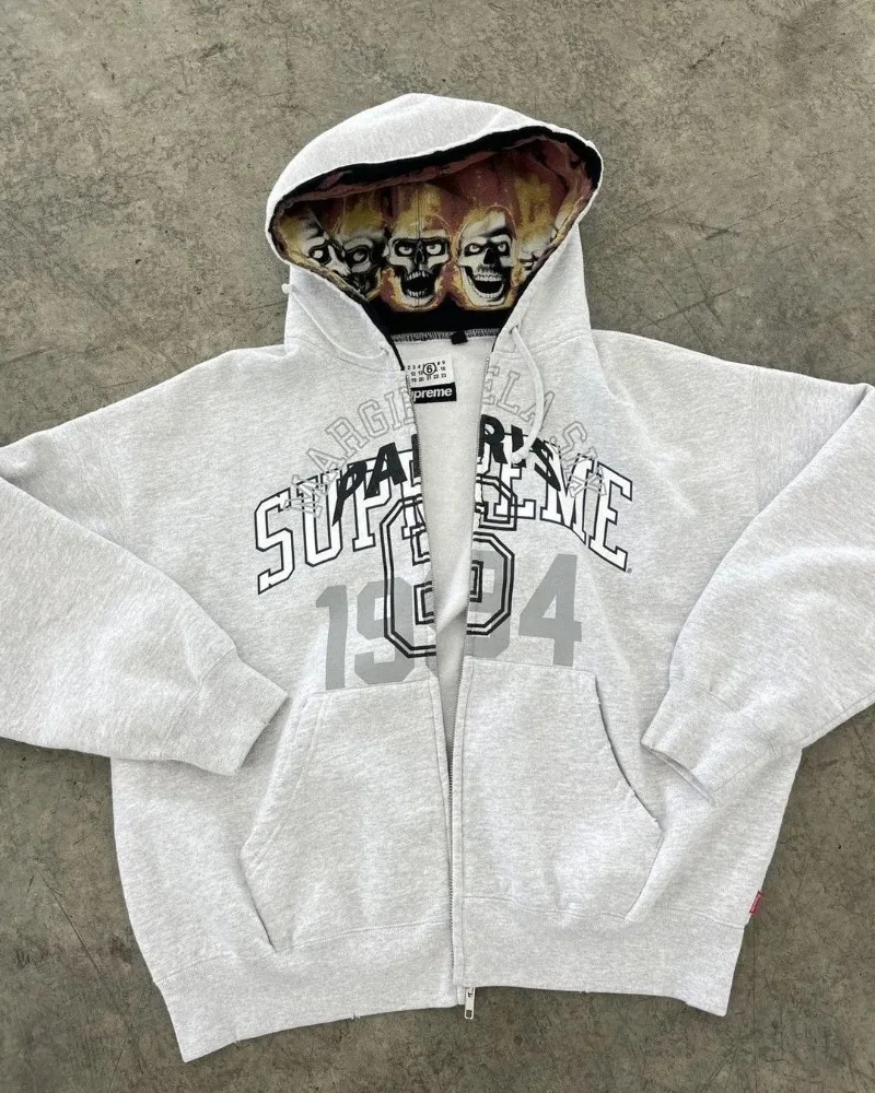 2024 New Style Zipper Cardigan, Cross-border 1994 English Print, Trendy Boy Hoodie Wholesale - Image 5