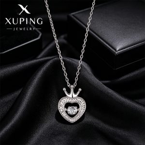 Crown Heart Pendant Necklace