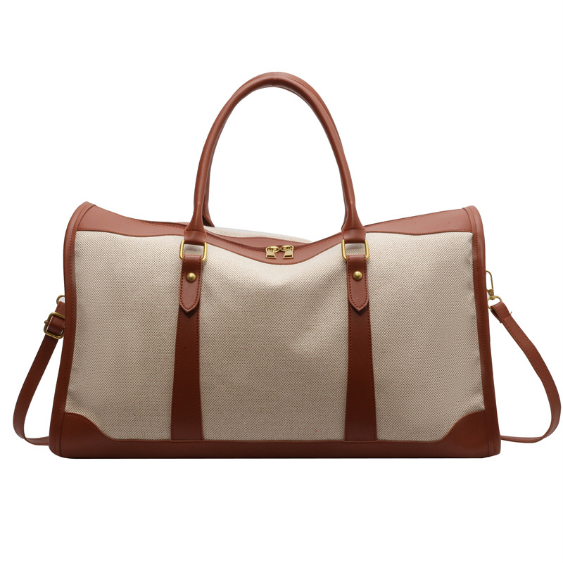 Fashion large-capacity bag women 2023 summer new canvas texture Messenger bag handbag foreign style travel bag - Image 4