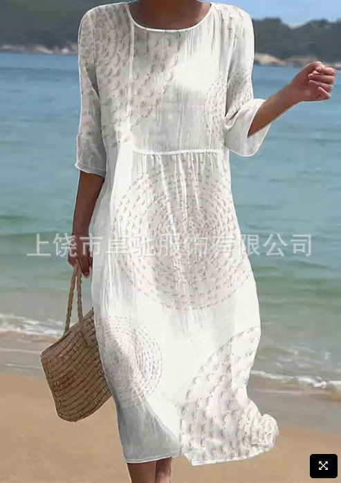 Women's Printed Long-Sleeve Dress - Image 28