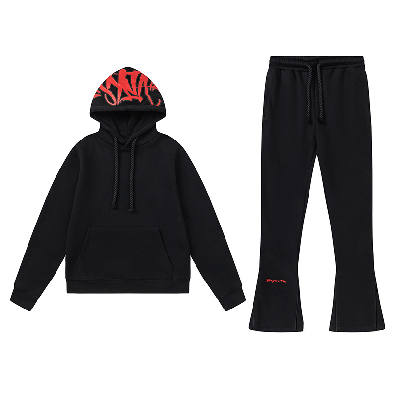 SYNAWORD Cross-border European and American Hip Hoodie Street Casual Loose Fleece Hoodie Set - New Trendy Product - Image 28