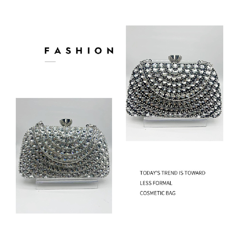 European and American cross-border banquet cheongsam evening bag high-end handbag women's dress handmade celebrity all-match diamond bag - Image 2