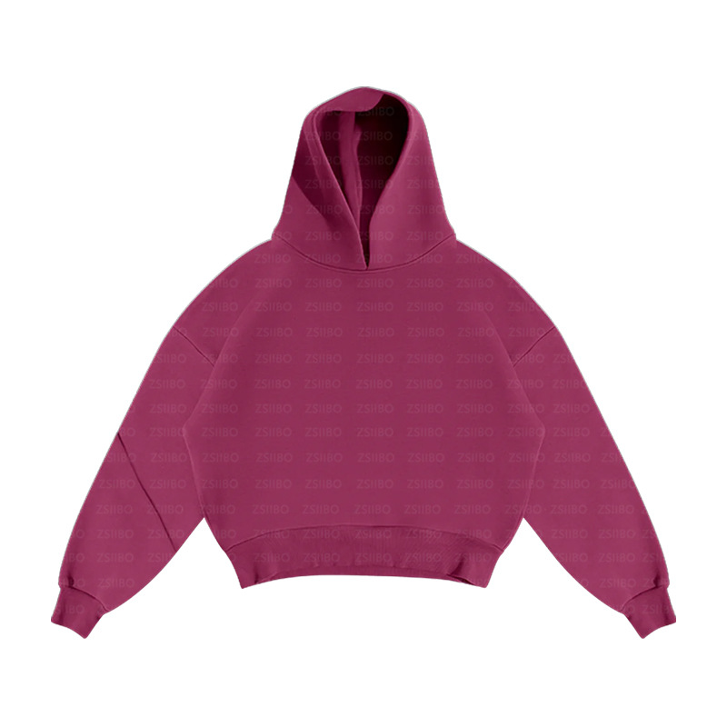 2024 European and American cross-border casual simple couple fashion hoodie sweatshirt solid color loose sweatshirt sweatpants wholesale - Image 29