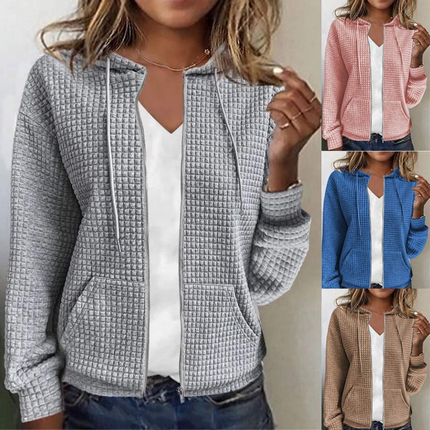 2023 European and American cross-border women's clothing Amazon independent station AliExpress zipper hooded cardigan long-sleeved sweatshirt jacket - Image 11