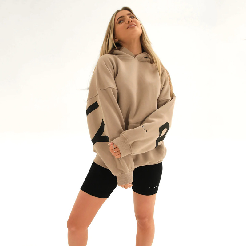 2023 new Amazon cross-border European and American fashion printing thickened versatile long-sleeved loose hooded sweatshirt for women - Image 5