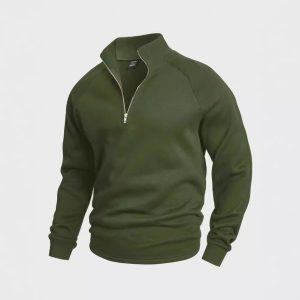 Zip-Neck Long-Sleeved Top