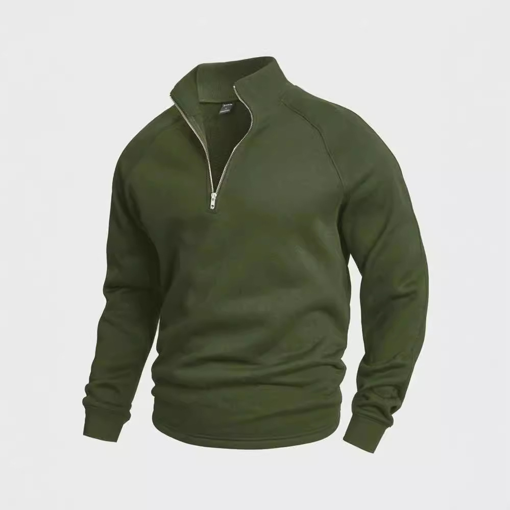 Zip-Neck Long-Sleeved Top