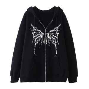 American trendy motorcycle print hoodie high street trend American casual loose spring and autumn tops men factory wholesale