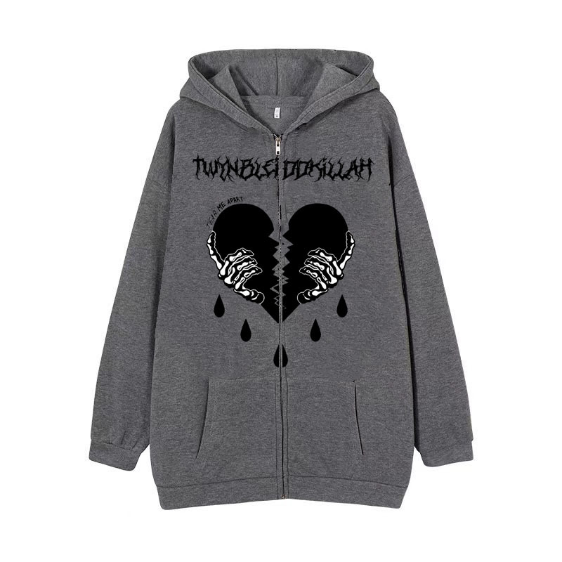 2023 Amazon's new zipper sweater spring and autumn fleece casual Y2K retro hoodie trendy men's sweater - Image 3