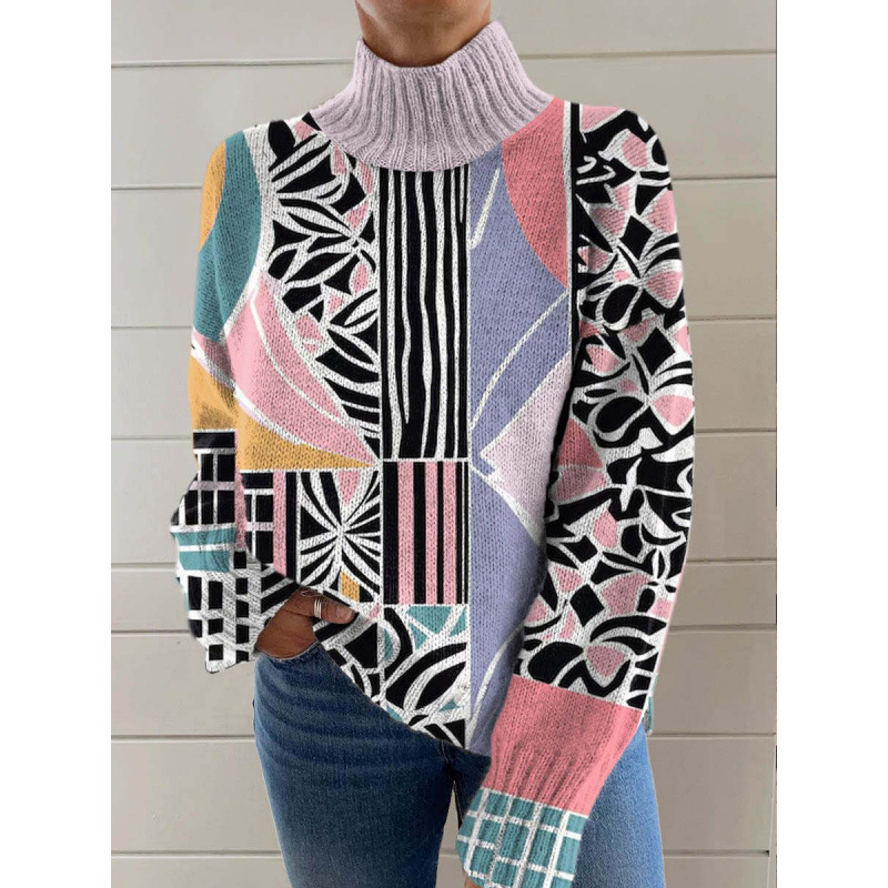 New Christmas Abstract Print Casual Cape Cardigan Sweater for Foreign Trade and Cross-Border - Image 22