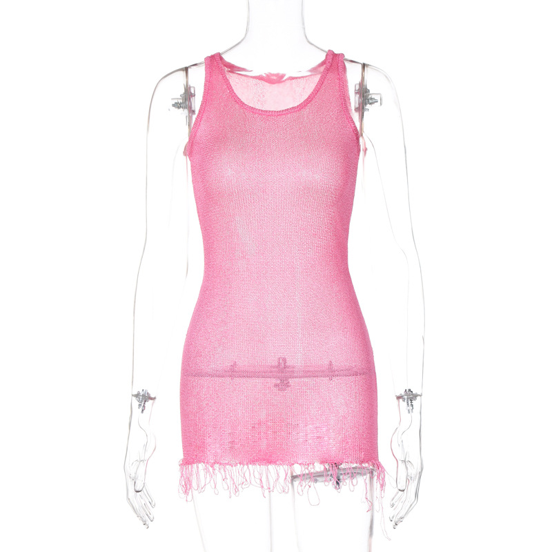 Amazon cross-border women's clothing 2025 spring new arrivals fashionable sexy round neck sleeveless bodycon dress foreign trade wholesale - Image 6