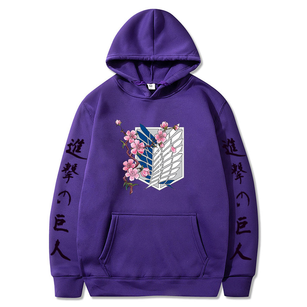 Attack on Titan LOGO hoodie sweatshirt- black letters on sleeves - Image 6