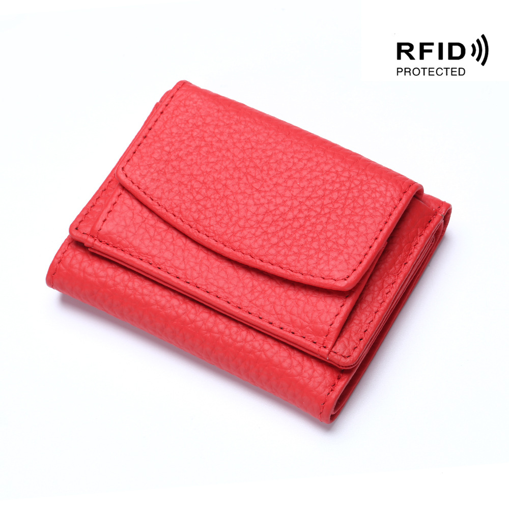 Small wallet women's genuine leather Japanese-style financial cloth rfid coin bag wallet foreign trade women's mini wallet short purse - Image 13