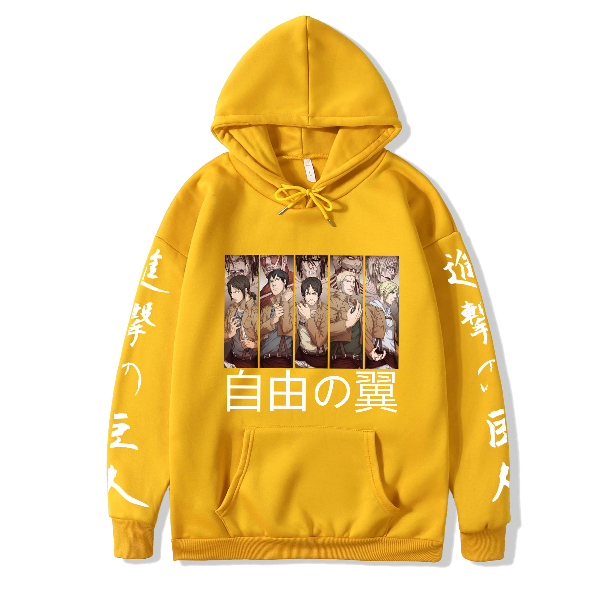 2021 couples wear autumn and winter new popular anime attack giant series illustration loose casual hooded sweater women - Image 17