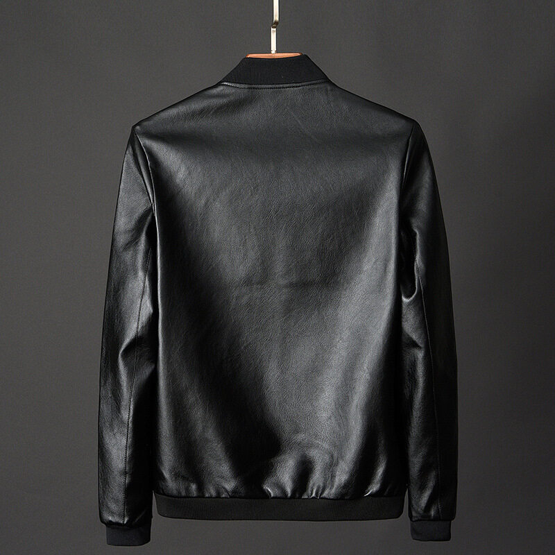 Men's jacket men's spring and autumn leather jacket men's clothing 2023 new popular Korean version slim thin section trendy clothes - Image 8