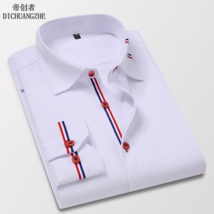 562501-Cross-border European size Oxford long-sleeved shirt with ribbon decoration