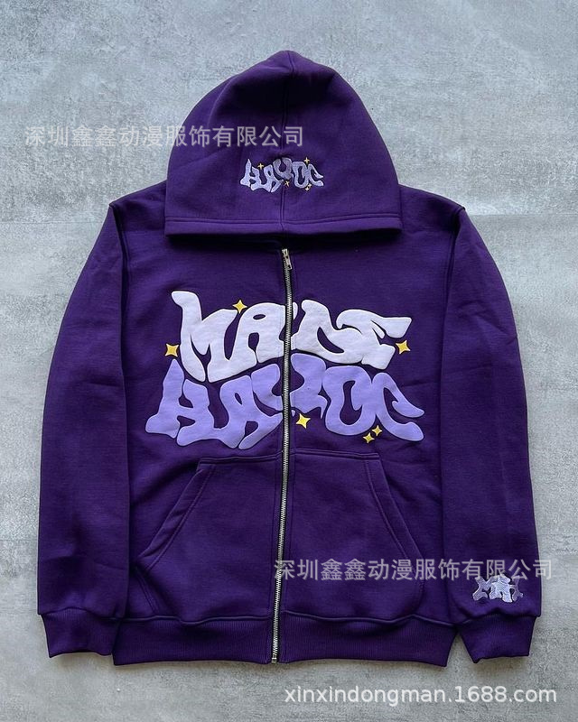 2023 European and American street trend Y2K gothic punk hip-hop fashion zipper hoodie - Image 8