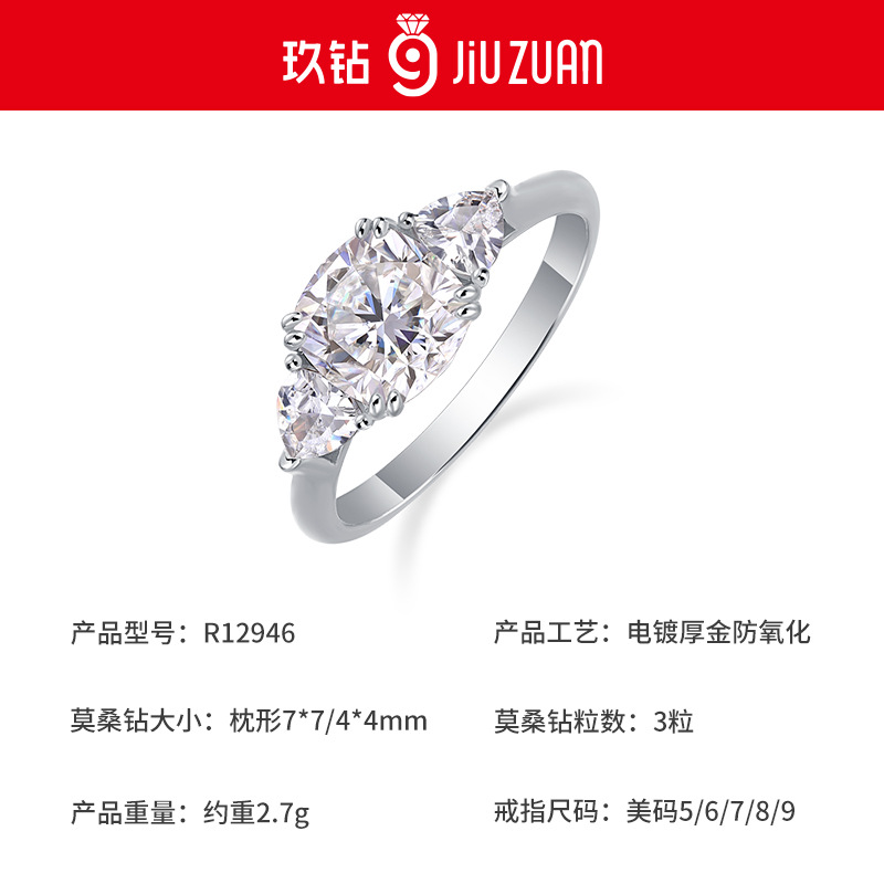 S925 Sterling Silver Guardian Ring, Moissanite Closed-Cut Ring, Hot Selling on Cross-Border TikTok, Factory Direct Wholesale. - Image 2