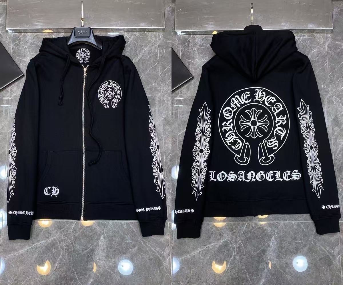 2026 New Cross-Border CH Hoodie Cross Horseshoe Couple Zipper Hooded Sweatshirt Jacket Trendy Brand 30/1 - Image 45