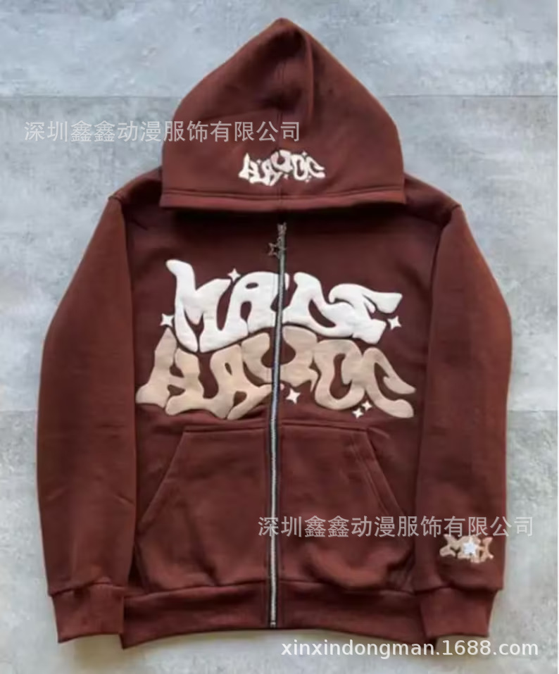 2023 European and American street trend Y2K gothic punk hip-hop fashion zipper hoodie - Image 11
