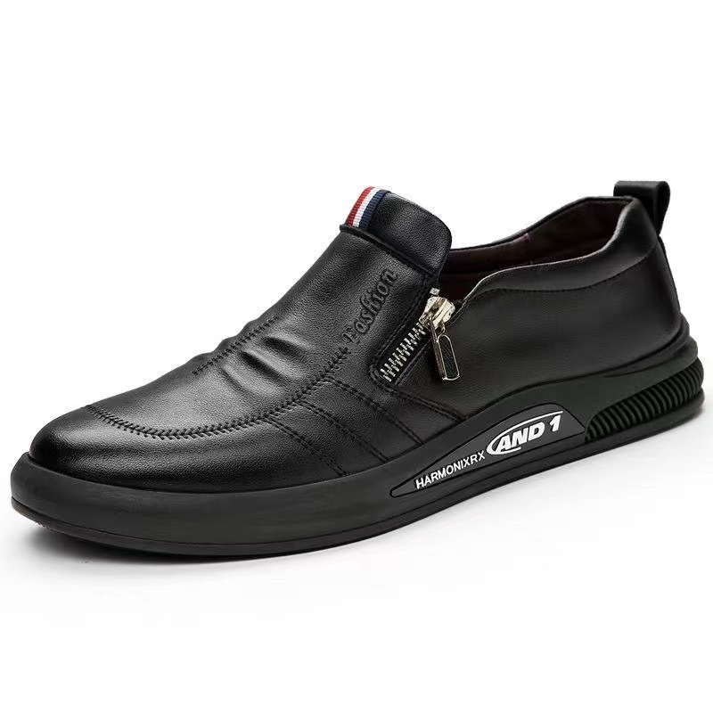 2023 new men's casual leather shoes fashion all-match inner heightened white shoes cover feet spring and summer British men's cross-border Doudou shoes - Image 5