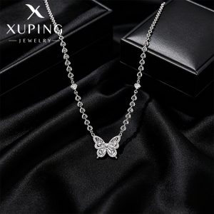 Xuping hollowed-out butterfly niche Japanese and Korean style clavicle chain copper alloy summer gentle simple light luxury temperament necklace for women