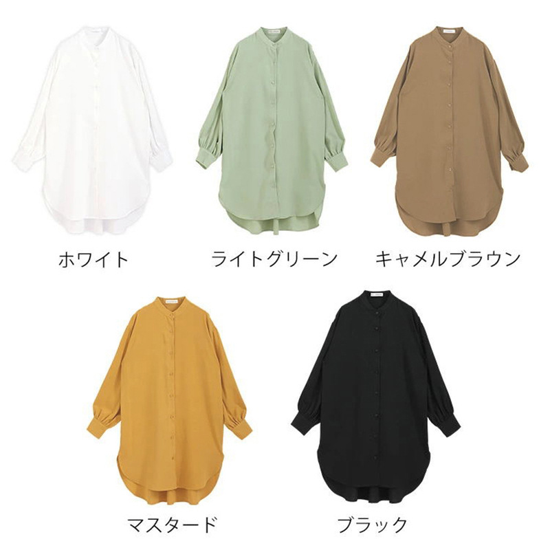 Japan Rakuten new products women's long-sleeved shirts women's loose mid-length shirt dress Amazon foreign trade - Image 4