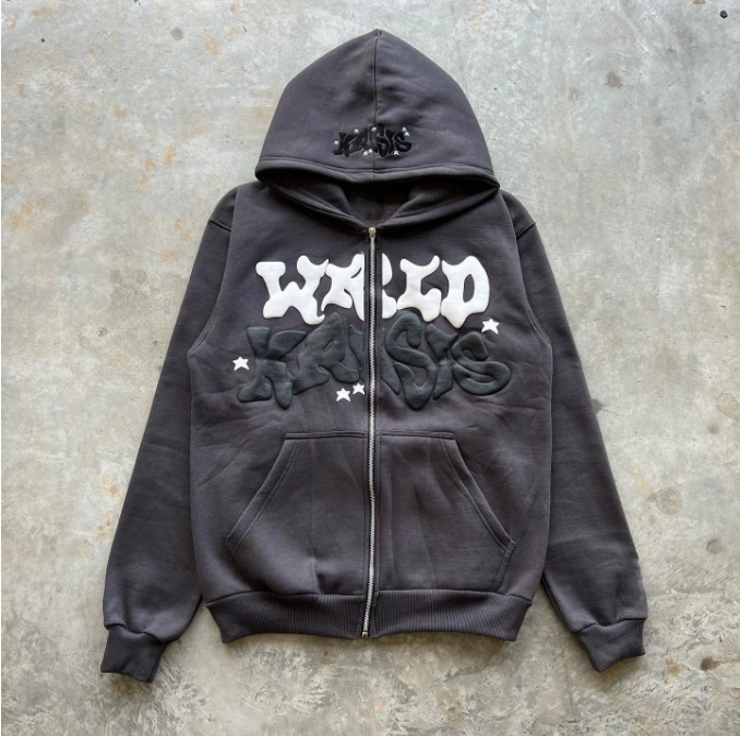 2022 European and American dark skull skeleton sweatshirt men's and women's hoodie Gothic couple Harajuku large size zipper sweatshirt - Image 4