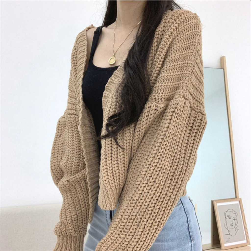 2026 New Sweet and Cute School Style Girls' Top, Loose Fit, Short Sleeve, Single Button Knit Cardigan - Image 10