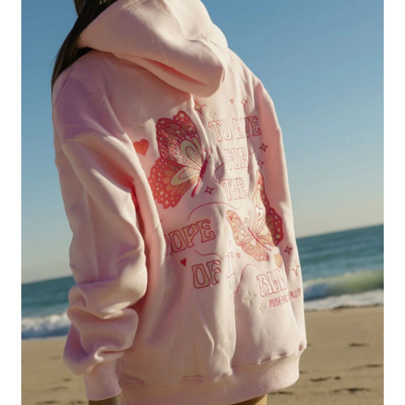 2024 New European Size Women's Drop Shoulder Sleeve Threaded Hawaii Hibiscus Brand Sweatshirt Hoodie Print - Image 13