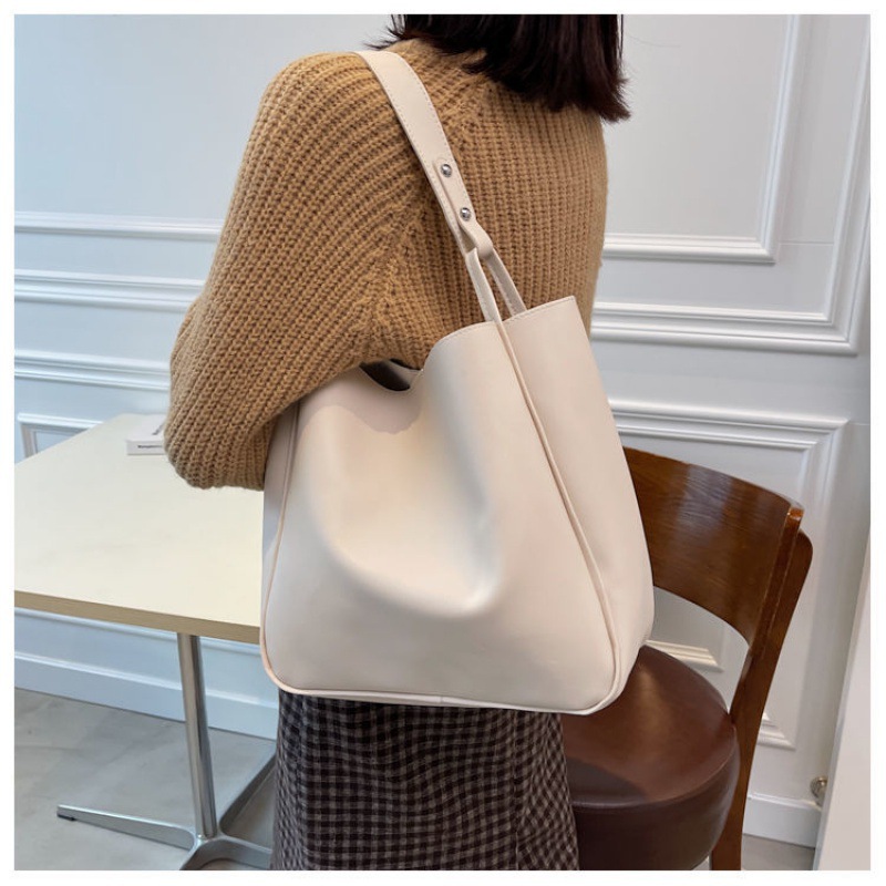 Fashionable Korean version of the tote bag texture large-capacity bag women about retro mommy bag single shoulder bag remedial bag independent station - Image 8