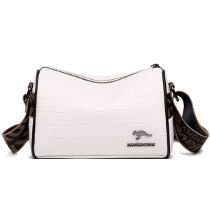 Women's Crocodile-Pattern Cowhide Shoulder Bag
