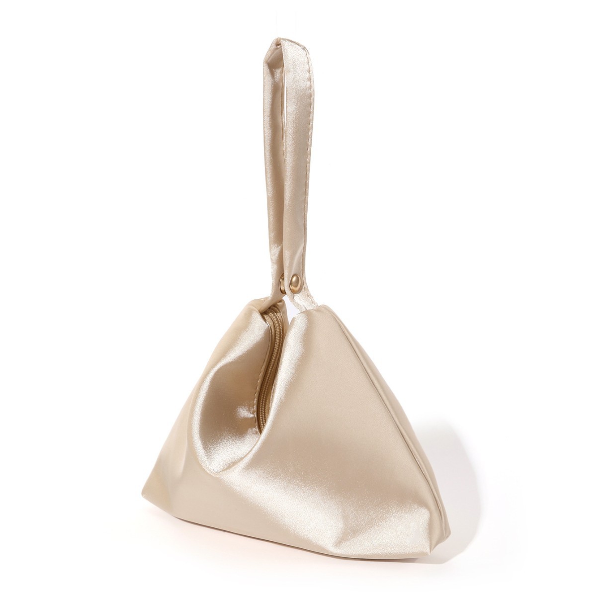 Cross-border European and American simple solid color satin satin magnetic evening bag versatile triangle women's clutch handbag - Image 2