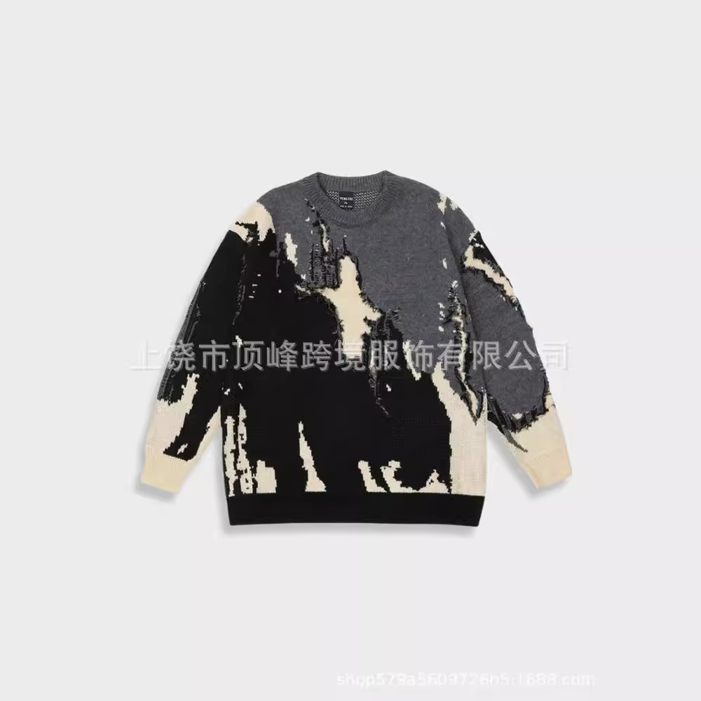 European and American foreign trade cross-border 2023 autumn and winter new European and American cross-border animal landscape print raglan long sleeves - Image 4