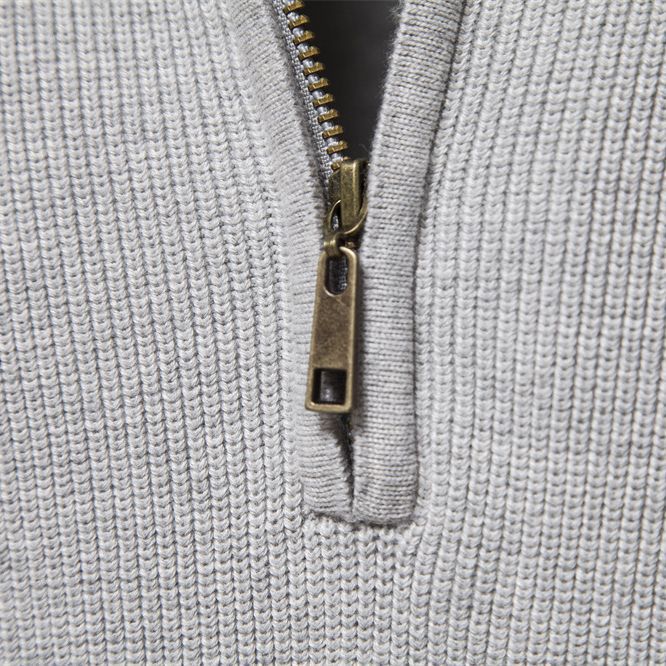 2023 autumn and winter new men's European size cross-border sweater men's long-sleeved zipper stand collar solid color versatile casual men's wear - Image 4
