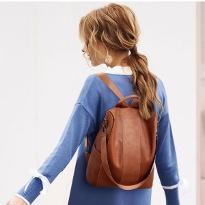 T2024 Spring new large capacity backpack fashionable simple Korean style all-match solid color anti-theft women's backpack