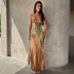 G26D464 Halter-Neck Summer Dress