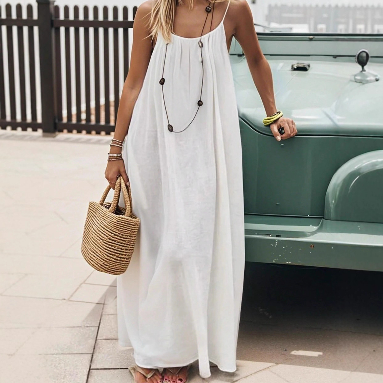 2026 New Women's Strappy Backless Loose-fitting Home Wear Dress (Amazon/AliExpress Cross-Border) - Image 3