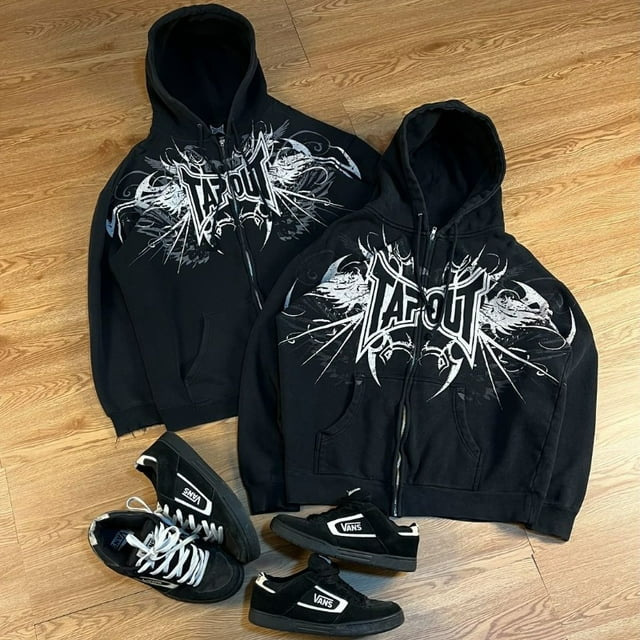 Y2K skeleton zip-up hoodie, 90s retro graphic print zip-up top, sweatshirt, sweatshirt, men's and women's. - Image 8