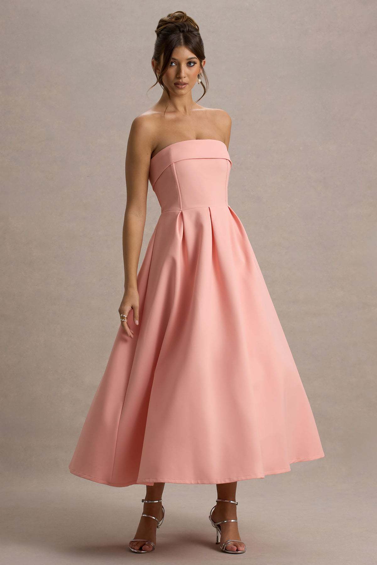 2025 European and American style elegant strapless dress, slim fit, foreign trade bandage-style cross-border high-end solid color long dress - Image 10