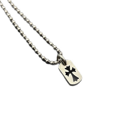 CH Croxin Mini Military Tag Necklace, Vintage Style, Fully Rhinestone Openwork Cross Tag Necklace, European and American Hip Hop Style, Unisex - Image 5