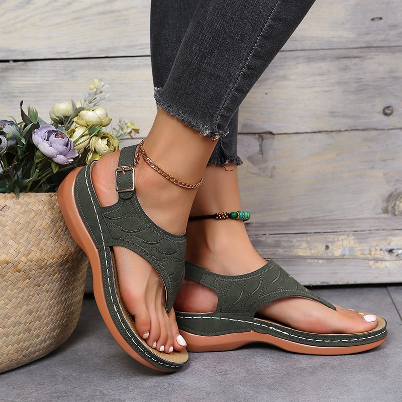 wish cross-border spot women's shoes 2021 new Roman style buckle strap women's sandals foreign trade 43 large size sandals - Image 10