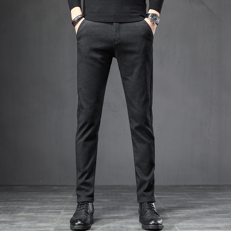 Hot-selling fashion autumn and winter casual pants for men Korean style slim-fitting pants for men with oblique pockets wholesale - Image 3