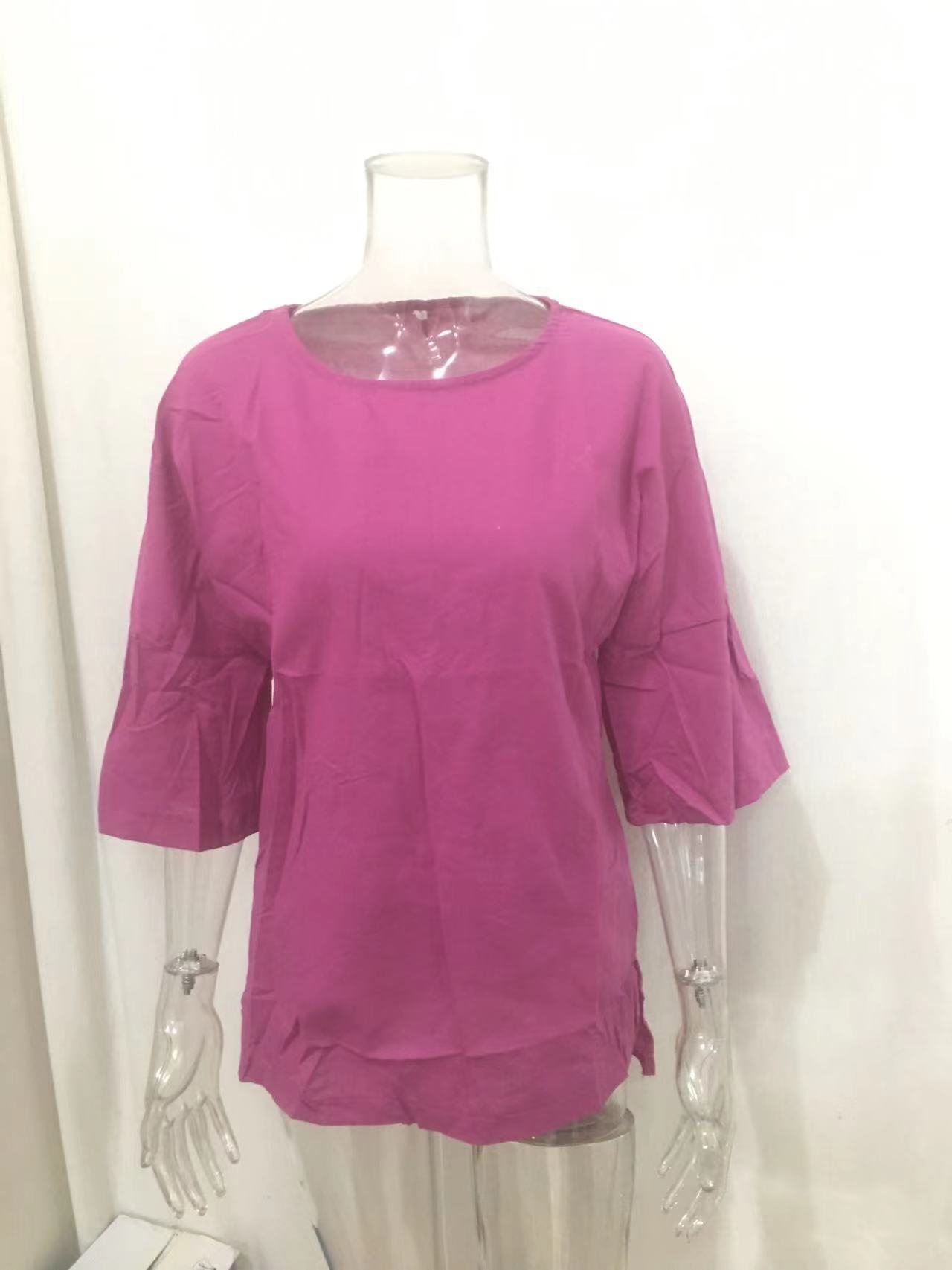 2026 Wish, EABI, Amazon New Arrival Women's Three-Quarter Sleeve Round Neck Cotton Linen Shirt Top - In Stock - Image 13