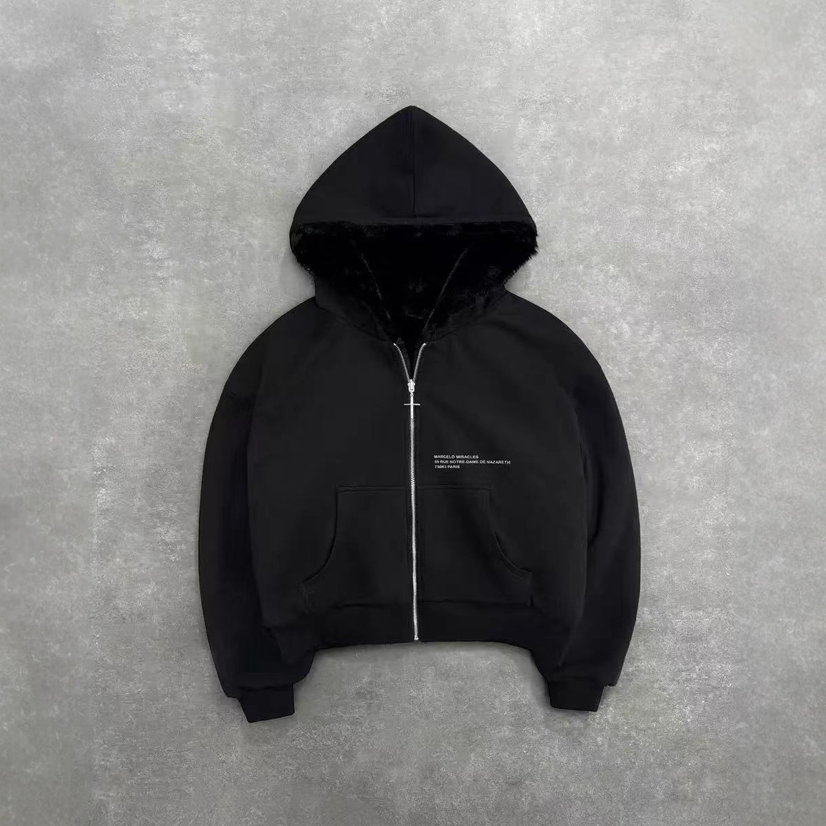 2025 European and American new autumn and winter new hooded sweatshirt reversible retro leopard print zipper hoodie loose top - Image 2